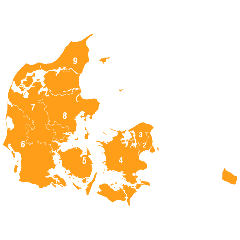 mapa kodów pocztowych Dania
