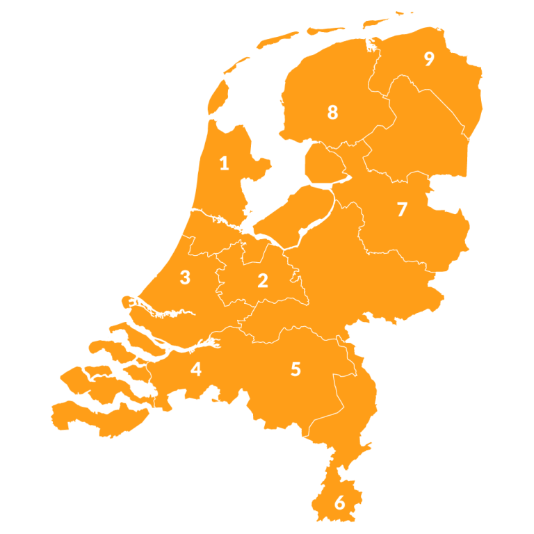 mapa kodów pocztowych Holandia